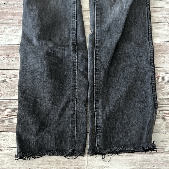Madewell Faded Black Grey Button Fly High Rise Raw Hem Skinny Jeans - Picture 4 of 9